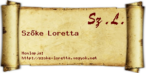 Szőke Loretta névjegykártya